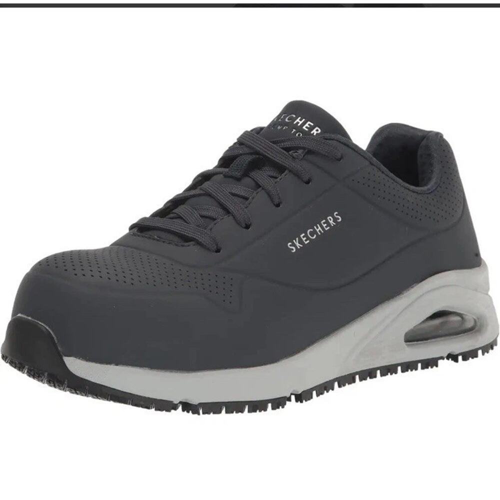 Skechers Men`s Uno Sr-Doltin Skech-air Construction Shoe Navy/Grey 12 Comp Toe